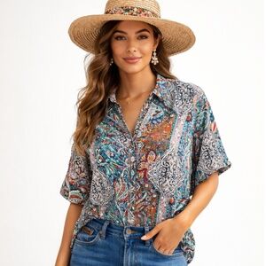 Boutique Colorful Boho Top